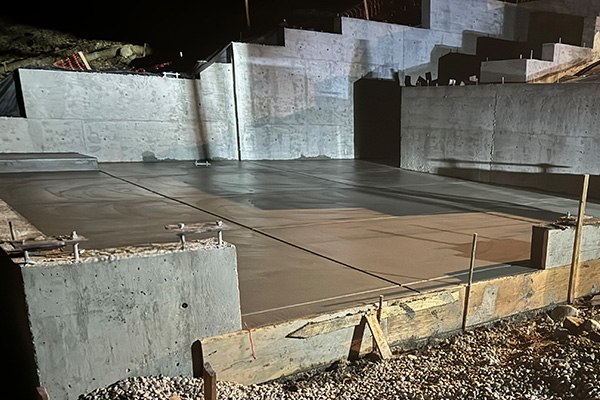 Custom concrete patio with a smooth finish